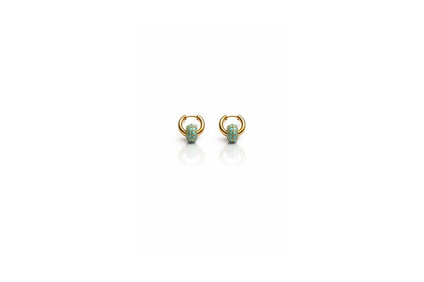 Turquoise Halo Hoop Earrings