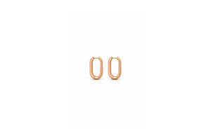 Ribbed Oval Hoop Earrings