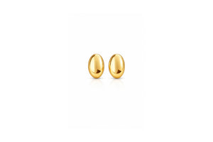 Golden Oval Stud Earrings