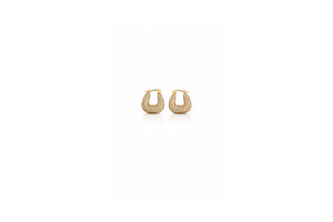 Golden Pavé U-Hoop Earrings