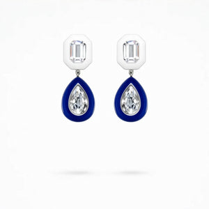 gemstone duo drop earrings