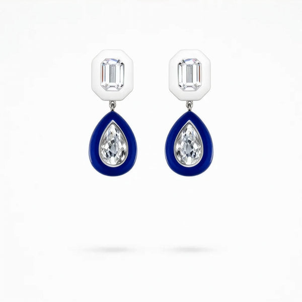 gemstone duo drop earrings
