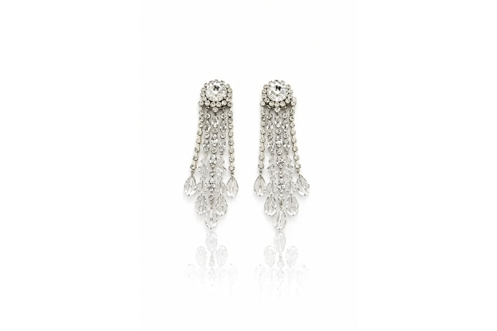Silver Swarovski Chandelier Earrings
