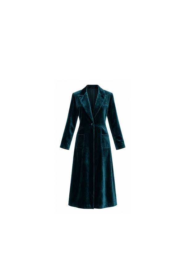 Teal Velvet Coat
