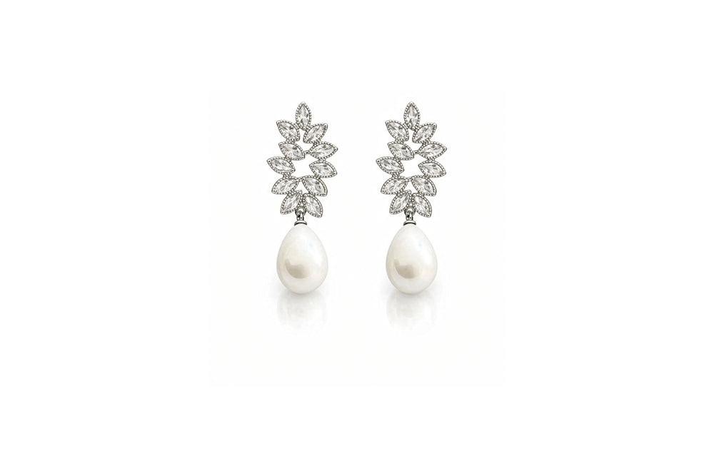 Crystal Pearl Drop Earrings
