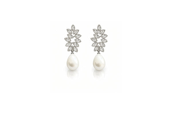 Crystal Pearl Drop Earrings